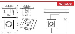 Ściemniacz obrotowy LED 200/600W VCX LC 36A Biały
