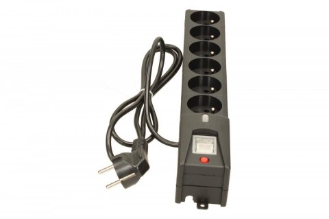 Listwa przeciwprzepięciowa LX 610, 1L, 1.5m, czarna Listwa przeciwprzepięciowa LX 610, 1L, 1.5m, czarna