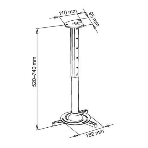UCHWYT sufitowy 40-62cm DO PROJEKTORA 15kg P-102 uniwersalny pełna regulacja UCHWYT sufitowy 40-62cm DO PROJEKTORA 15kg P-102 uniwersalny pełna regulacja