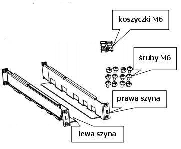 ZESTAW SZYN MONTAŻOWYCH DO SZAF 19" PowerWalker DLA UPS VFI ZESTAW SZYN MONTAŻOWYCH DO SZAF 19" PowerWalker DLA UPS VFI