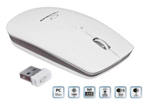 MYSZ EM120W MAC-STYLE BEZPRZEWODOWA 2,4GHZ MYSZ EM120W MAC-STYLE BEZPRZEWODOWA 2,4GHZ