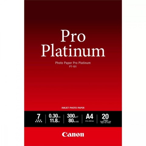 Papier Canon PT-101 Pro Platinum Photo Paper A4 20 arkuszy 2768B016 Papier Canon PT-101 Pro Platinum Photo Paper A4 20 arkuszy 2768B016