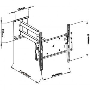 Uchwyt LCD AR-20B 32-65 cali 45kg pion/poziom Uchwyt LCD AR-20B 32-65 cali 45kg pion/poziom
