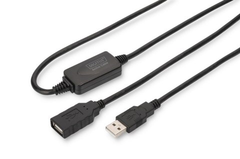 Kabel przedłużający USB 2.0 HighSpeed Typ USB A/USB A M/Ż aktywny, czarny 15m Kabel przedłużający USB 2.0 HighSpeed Typ USB A/USB A M/Ż aktywny, czarny 15m