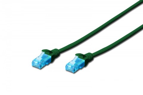 Patch cord U/UTP kat.5e PVC 10m Zielony Patch cord U/UTP kat.5e PVC 10m Zielony