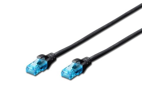 Patch cord U/UTP kat.5e PVC 1m czarny Patch cord U/UTP kat.5e PVC 1m czarny