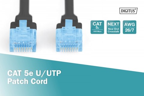Patch cord U/UTP kat.5e PVC 5m czarny Patch cord U/UTP kat.5e PVC 5m czarny