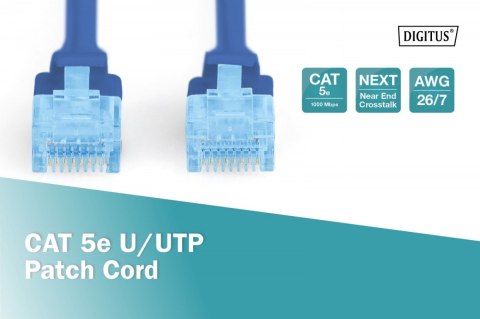 Patch cord U/UTP kat.5e PVC 5m niebieski Patch cord U/UTP kat.5e PVC 5m niebieski