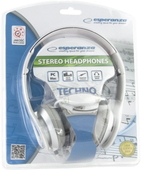 SŁUCHAWKI AUDIO STEREO TECHNO EH145W BIAŁE SŁUCHAWKI AUDIO STEREO TECHNO EH145W BIAŁE