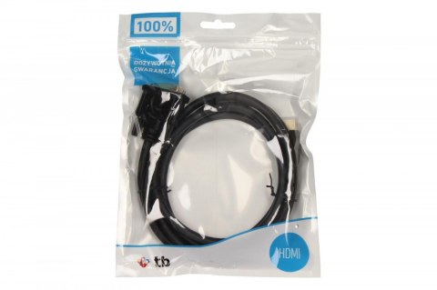 Kabel HDMI - DVI 1.8m DVI 24+1, pozłacany Kabel HDMI - DVI 1.8m DVI 24+1, pozłacany
