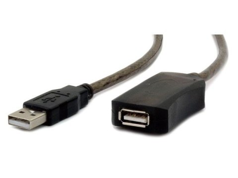 Przedłużacz USB 2.0 typu AM-AF 5m aktywny czarny Przedłużacz USB 2.0 typu AM-AF 5m aktywny czarny