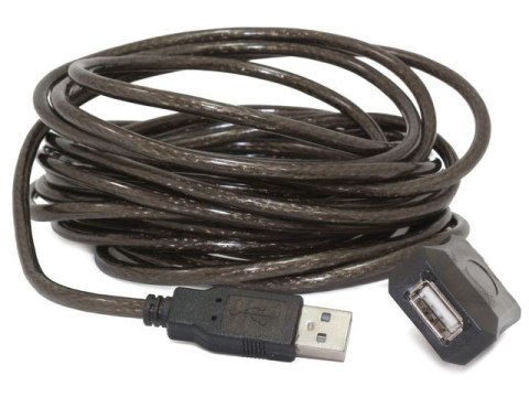 Przedłużacz USB 2.0 typu AM-AF 5m aktywny czarny Przedłużacz USB 2.0 typu AM-AF 5m aktywny czarny