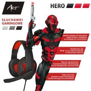 Słuchawki gamingowe z mikrofonem HERO USB Słuchawki gamingowe z mikrofonem HERO USB