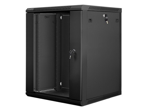 Szafa instalacyjna wisząca 19'' 15U 600X600mm czarna (drzwi szklane) Szafa instalacyjna wisząca 19'' 15U 600X600mm czarna (drzwi szklane)