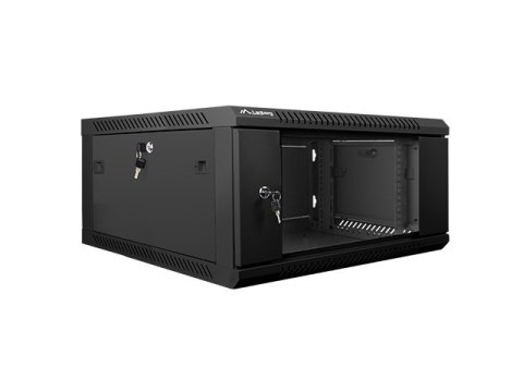 Szafa instalacyjna wisząca 19'' 4U 600X600mm czarna (drzwi szklane) Szafa instalacyjna wisząca 19'' 4U 600X600mm czarna (drzwi szklane)