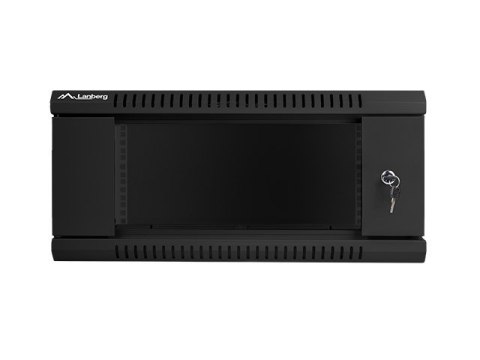 Szafa instalacyjna wisząca 19 cali 4U 600X450mm czarna (drzwi szklane) Szafa instalacyjna wisząca 19 cali 4U 600X450mm czarna (drzwi szklane)