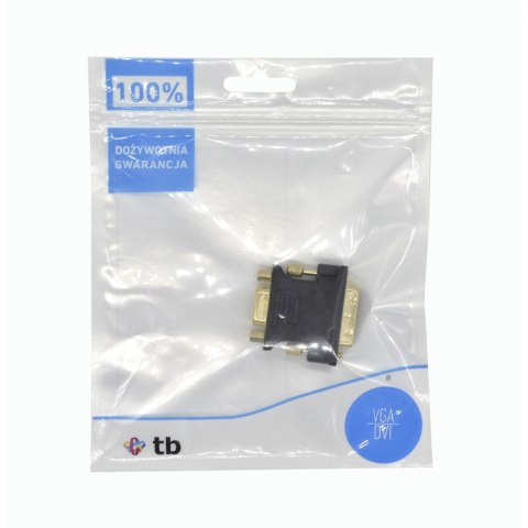 Adapter DVI M - VGA F pozłacany, 24+5/15 pin Adapter DVI M - VGA F pozłacany, 24+5/15 pin