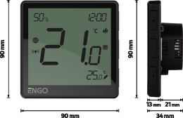 ENGO Controls EONE-230B - Regulator temperatury, 230V, czarny, Internetowy, podtynkowy, ZigBee