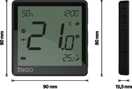 ENGO Controls EONE-BATB - Regulator temperatury, bateryjny (Li-Ion), czarny, Internetowy, akumulatorowy, ZigBee, natynkowy