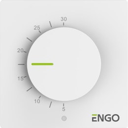 ENGO Controls ESIMPLE-230W - Regulator temperatury, 230V, biały, dobowy, natynkowy z pokrętłem