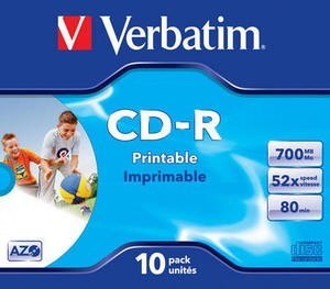 CD-R 52x 700MB 10P JC Printable Azo 43325 CD-R 52x 700MB 10P JC Printable Azo 43325