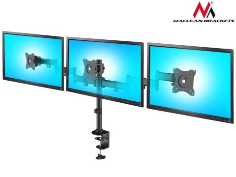 Uchwyt biurkowy na 3 monitory LCD podwójne ramiona MC-691 13"-27" 8kg Uchwyt biurkowy na 3 monitory LCD podwójne ramiona MC-691 13"-27" 8kg