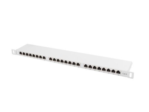 Patch Panel 24 Port 0.5U Kat.6 szary ekranowany Patch Panel 24 Port 0.5U Kat.6 szary ekranowany