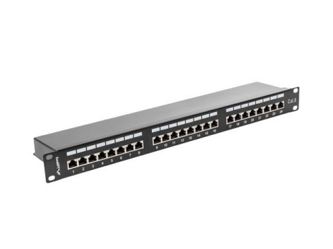 Patch Panel 24 Port 1U Kat.6 czarny ekranowany Patch Panel 24 Port 1U Kat.6 czarny ekranowany