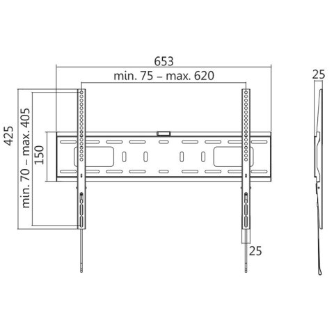 Uchwyt ścienny LCD/LED VESA, 37-70', max. 50kg Uchwyt ścienny LCD/LED VESA, 37-70', max. 50kg