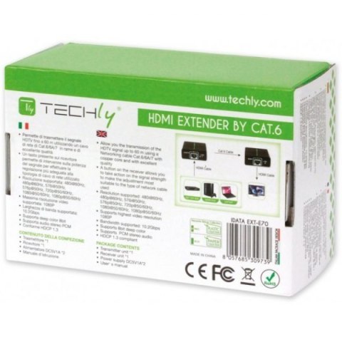 Extender HDMI po skrętce Cat.6/6a/7, do 60m, FullHD 3D, czarny Extender HDMI po skrętce Cat.6/6a/7, do 60m, FullHD 3D, czarny
