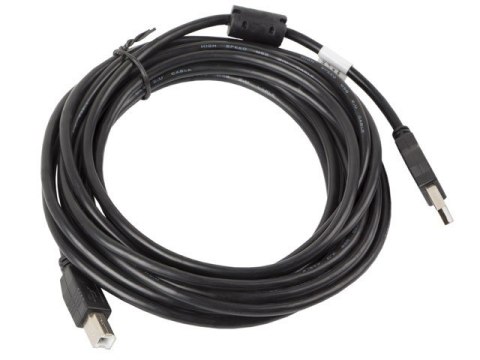 Kabel USB 2.0 AM-BM 5M Ferryt czarny Kabel USB 2.0 AM-BM 5M Ferryt czarny