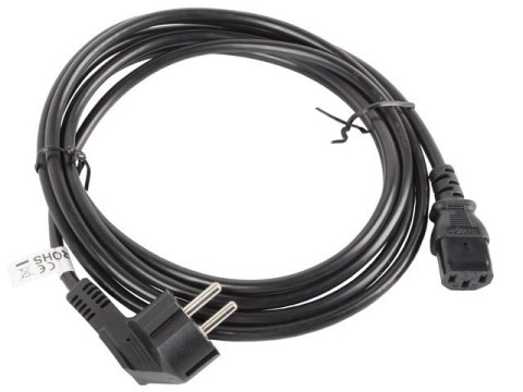 Kabel zasilający CEE 7/7 - IEC 320 C13 VDE 3M czarny Kabel zasilający CEE 7/7 - IEC 320 C13 VDE 3M czarny