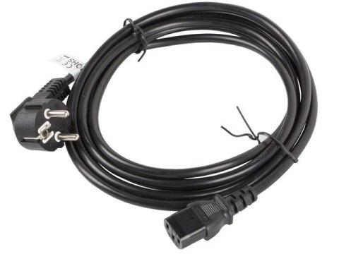 Kabel zasilający CEE 7/7 - IEC 320 C13 VDE 3M czarny Kabel zasilający CEE 7/7 - IEC 320 C13 VDE 3M czarny