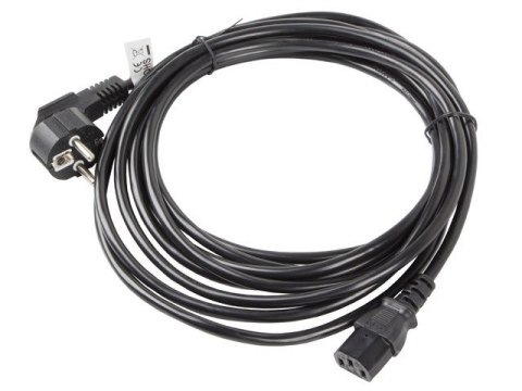Kabel zasilający CEE 7/7 - IEC 320 C13 VDE 5M czarny Kabel zasilający CEE 7/7 - IEC 320 C13 VDE 5M czarny