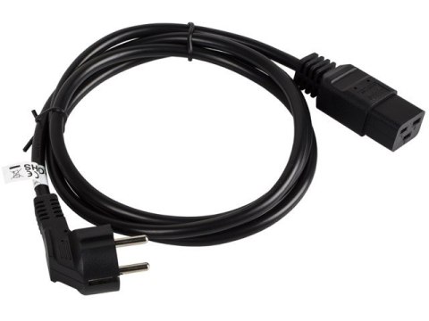 Kabel zasilający CEE 7/7 - IEC 320 C19 16A VDE 1.8M czarny Kabel zasilający CEE 7/7 - IEC 320 C19 16A VDE 1.8M czarny