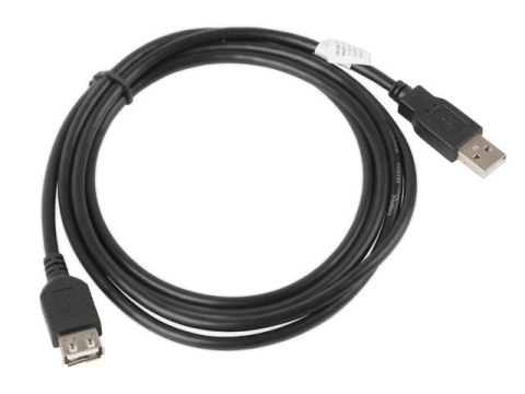 Przedłużacz kabla USB 2.0 AM-AF czarny 1.8M Przedłużacz kabla USB 2.0 AM-AF czarny 1.8M