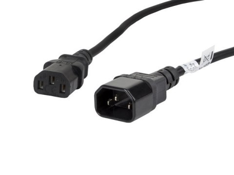 Przedłużacz kabla zasilającego IEC 320 C13 - C14 VDE 1.8M czarny Przedłużacz kabla zasilającego IEC 320 C13 - C14 VDE 1.8M czarny