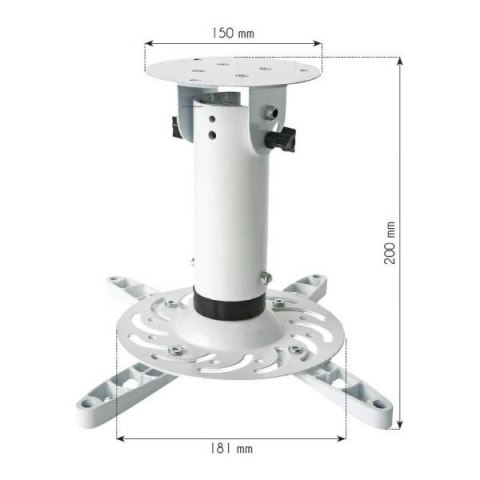 Ramię do projektora 20 cm, sufitowe, 15kg białe Ramię do projektora 20 cm, sufitowe, 15kg białe