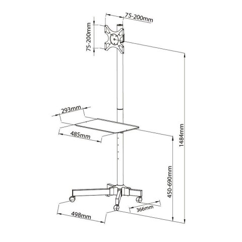 Stojak mobilny LCD/LED 19-37 cali regulowany do 20KG Stojak mobilny LCD/LED 19-37 cali regulowany do 20KG