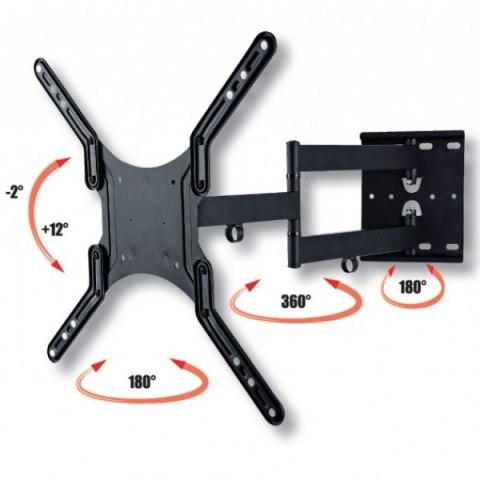 Uchwyt ścienny LCD/LED 23-55cali podwójne ramię, 45kg, czarny