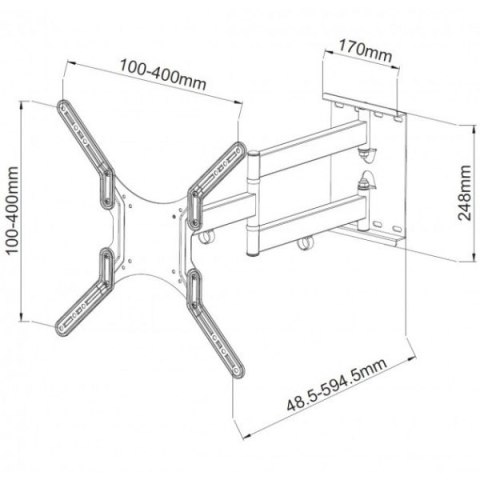 Uchwyt ścienny LCD/LED 23-55cali regulowany biały Uchwyt ścienny LCD/LED 23-55cali regulowany biały