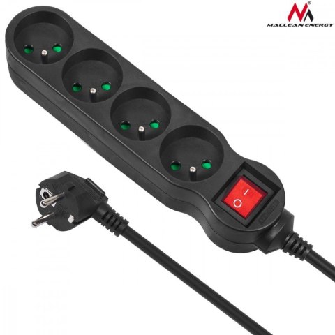 Listwa zasilająca 4g 1,4m MCE180 2300W czarna Listwa zasilająca 4g 1,4m MCE180 2300W czarna