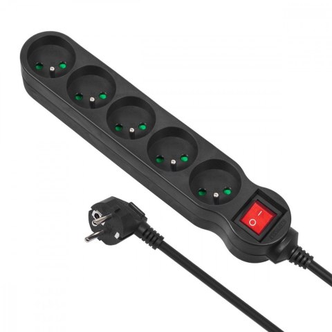 Listwa zasilająca 5g 3m MCE184 2300W Czarna Listwa zasilająca 5g 3m MCE184 2300W Czarna