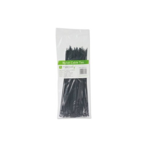 Nylonowe opaski zaciskowe 200 x 2.5mm 100szt. czarne Nylonowe opaski zaciskowe 200 x 2.5mm 100szt. czarne