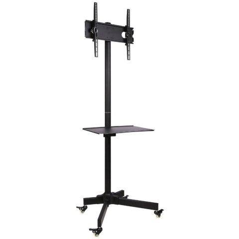 Stojak mobilny LCD/LED 23-55cali regulowany z półką, czarny Stojak mobilny LCD/LED 23-55cali regulowany z półką, czarny