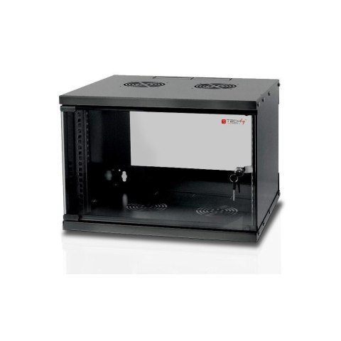 Szafka wisząca ECO 19cali 6U/450mm szklane drzwi zmontowana czarna Szafka wisząca ECO 19cali 6U/450mm szklane drzwi zmontowana czarna