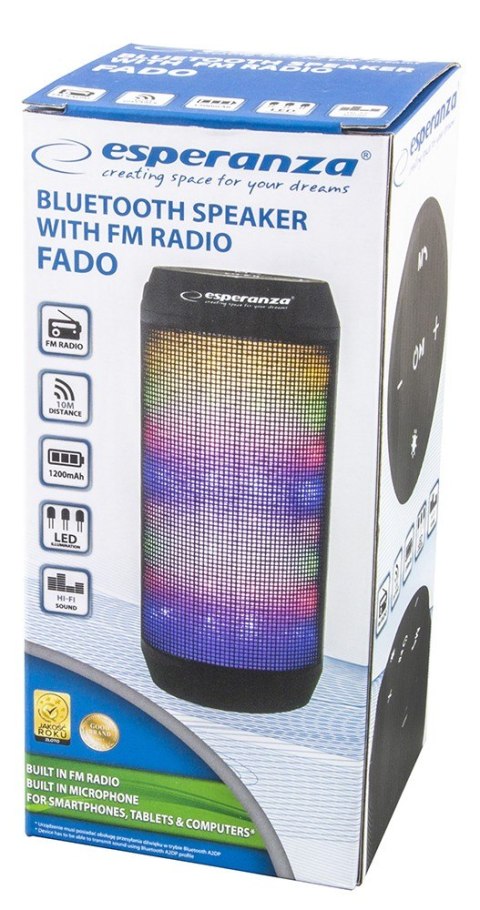 Głośnik FADO bluetooth z podświetleniem LED Głośnik FADO bluetooth z podświetleniem LED