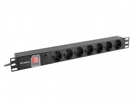 Listwa zasilajaca Rack PDU 19" 1U 16A 7X SCHUKO 2m czarna Listwa zasilajaca Rack PDU 19" 1U 16A 7X SCHUKO 2m czarna