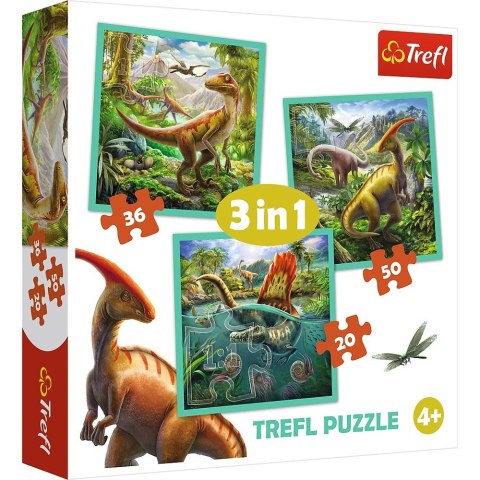 Puzzle 3w1 - Niezwykły świat dinozaurów Puzzle 3w1 - Niezwykły świat dinozaurów