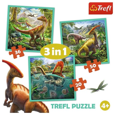 Puzzle 3w1 - Niezwykły świat dinozaurów Puzzle 3w1 - Niezwykły świat dinozaurów